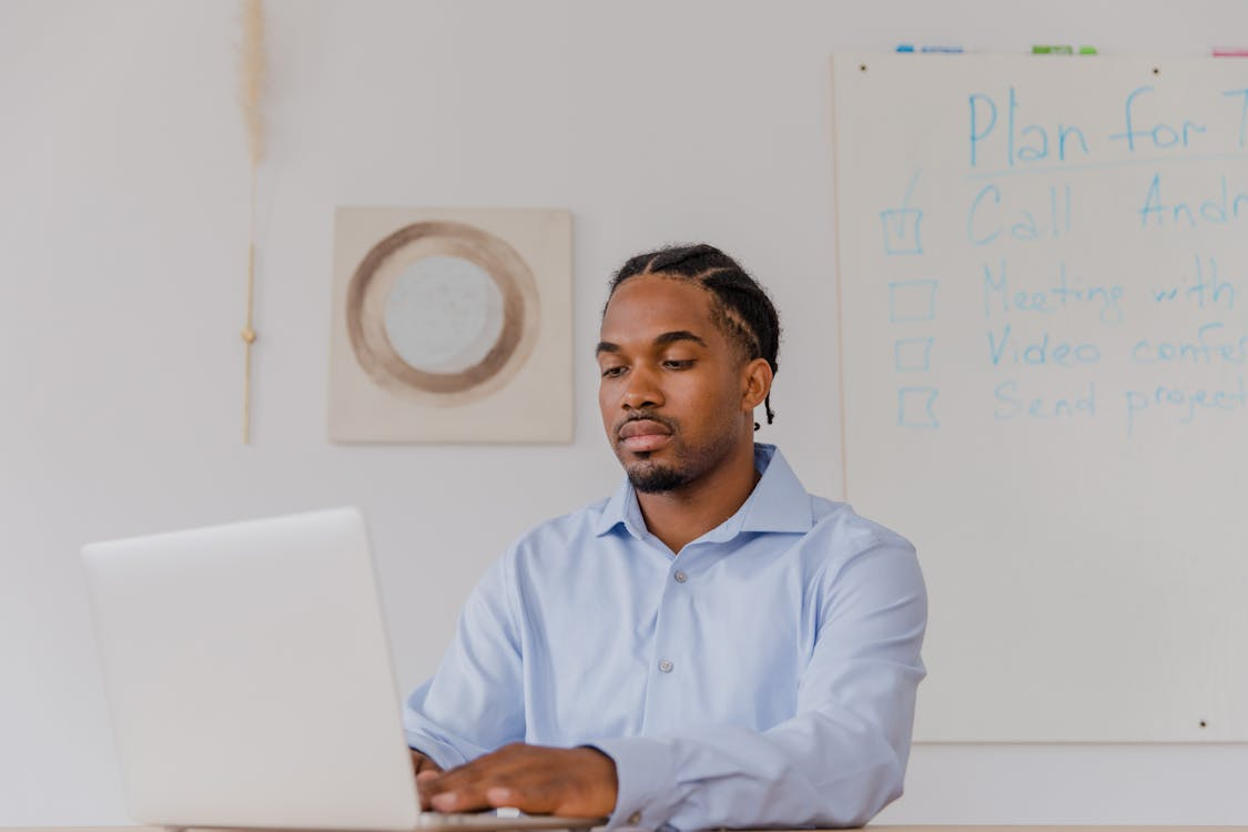 Person using a laptop