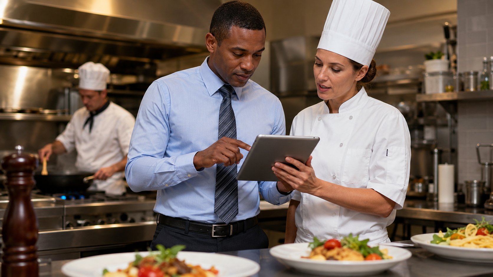 Collaborative work in a professional kitchen