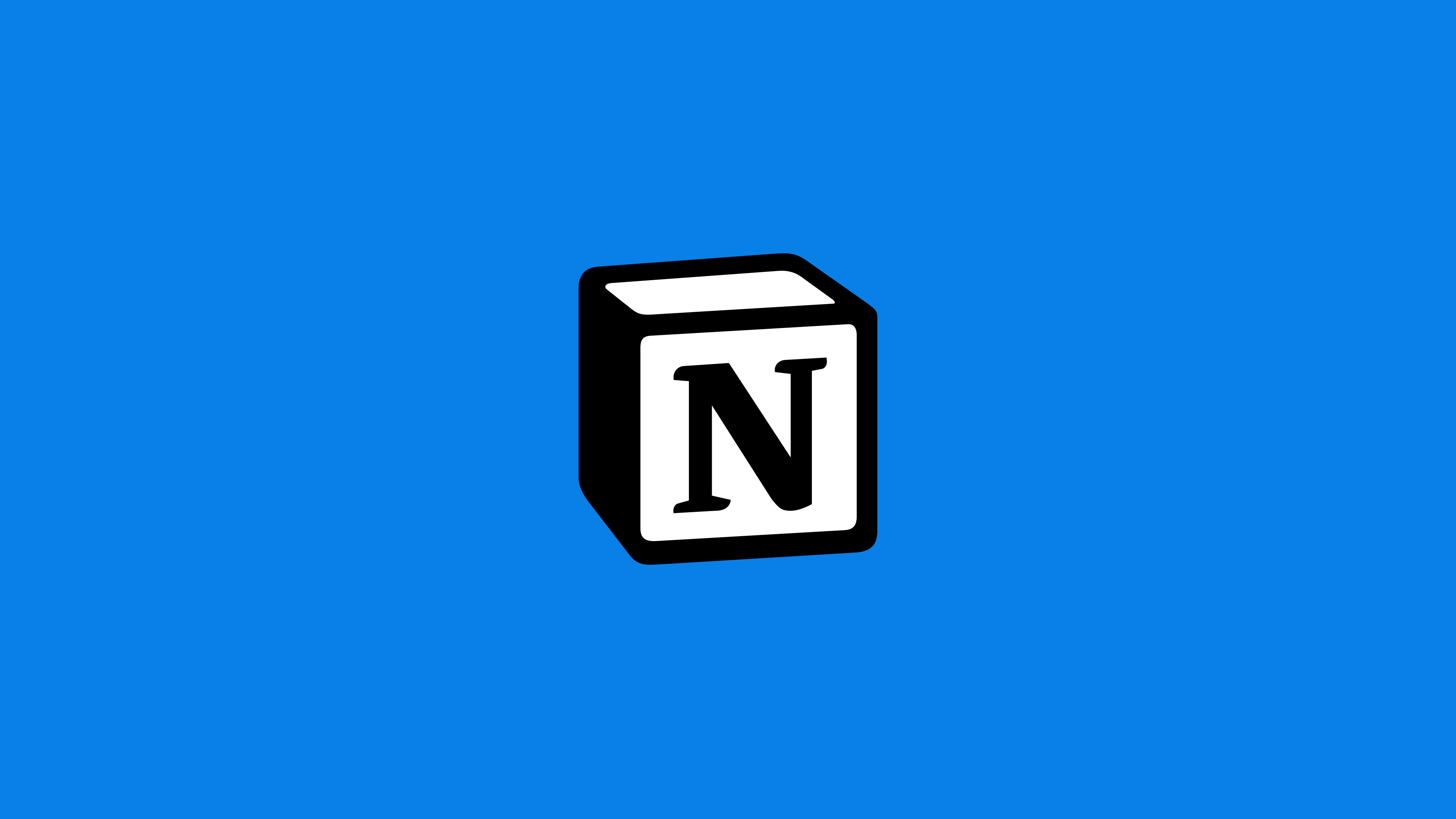 Notion app logo: a black and white cube with a bold letter N on a blue background.