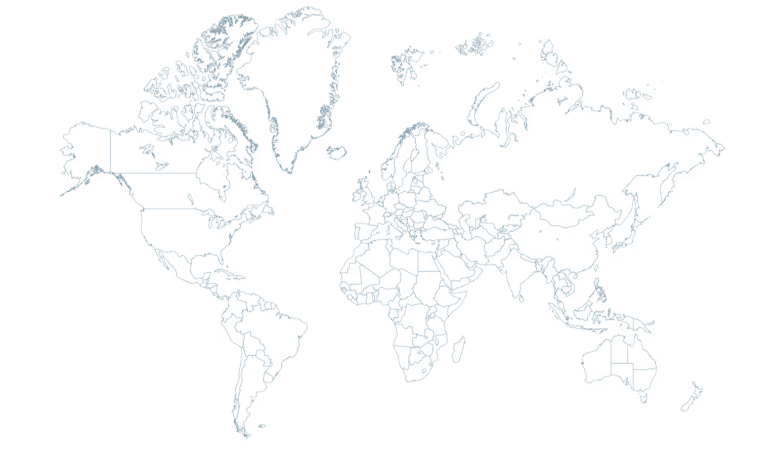 The world map showing Metrea's global locations