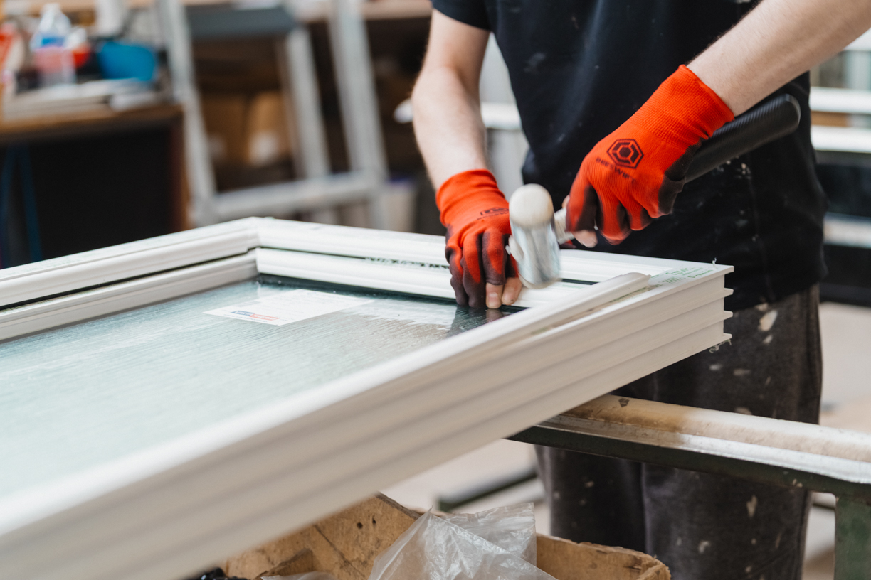Windows being assembled