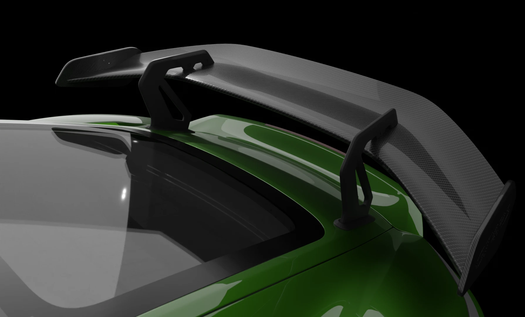 Carbon fiber spoiler made for racing application