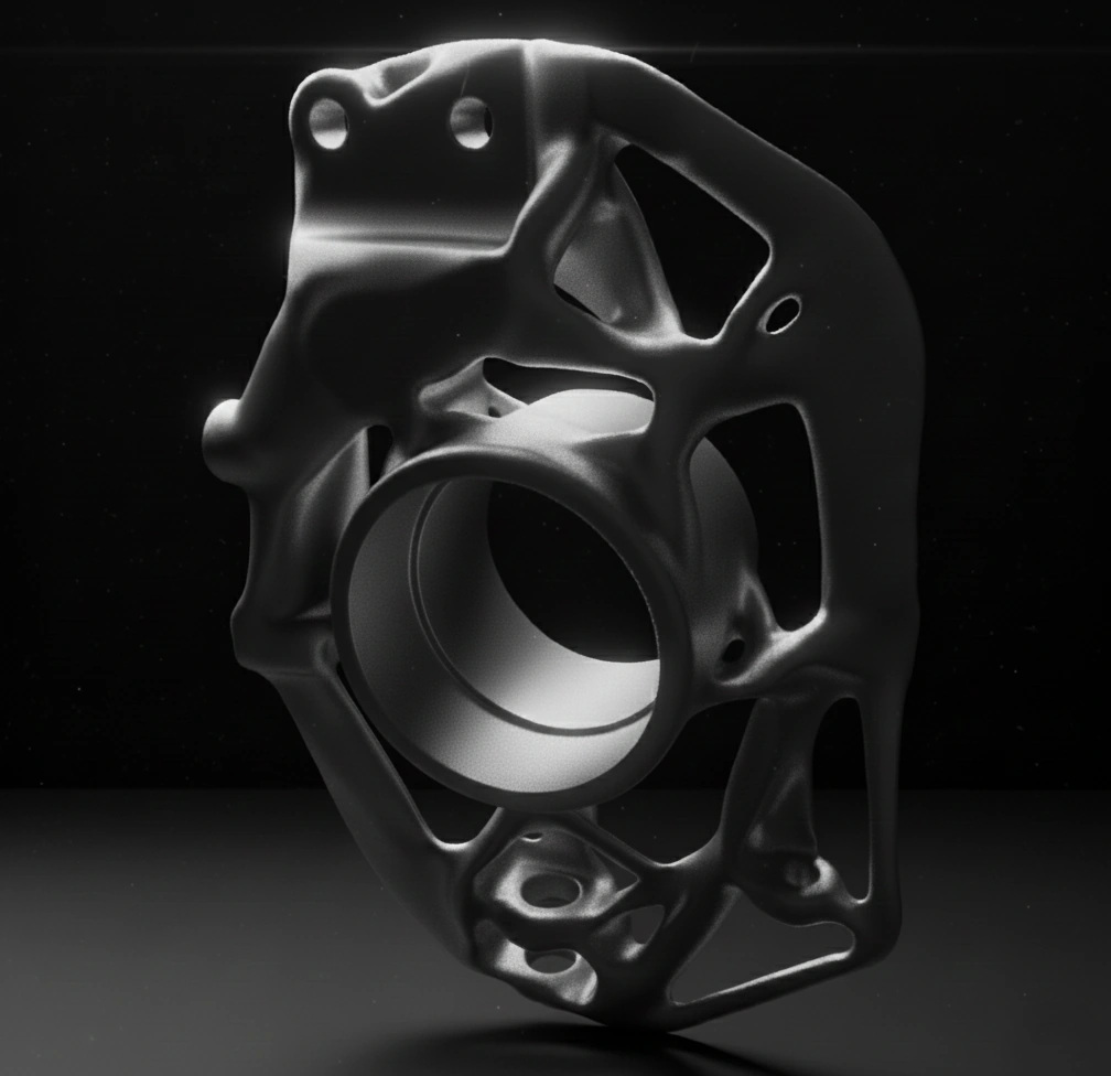 Topology optimized upright