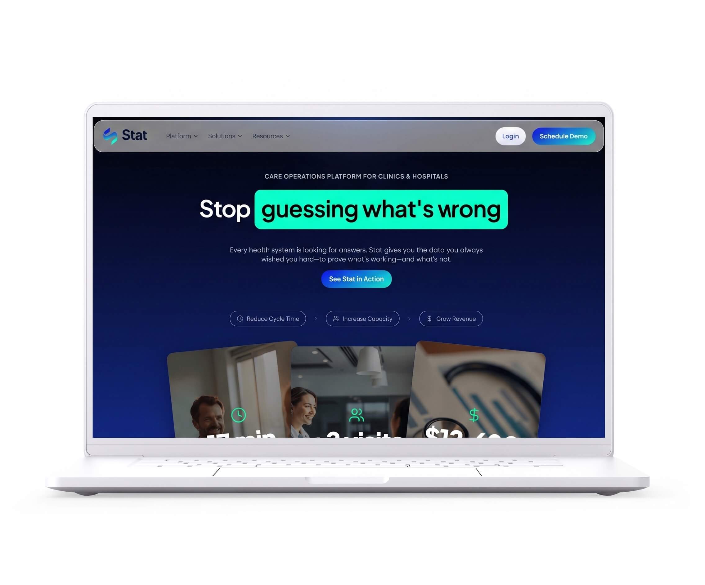 The Stat website was rebuilt to agitate the pain points of a life without Stat.