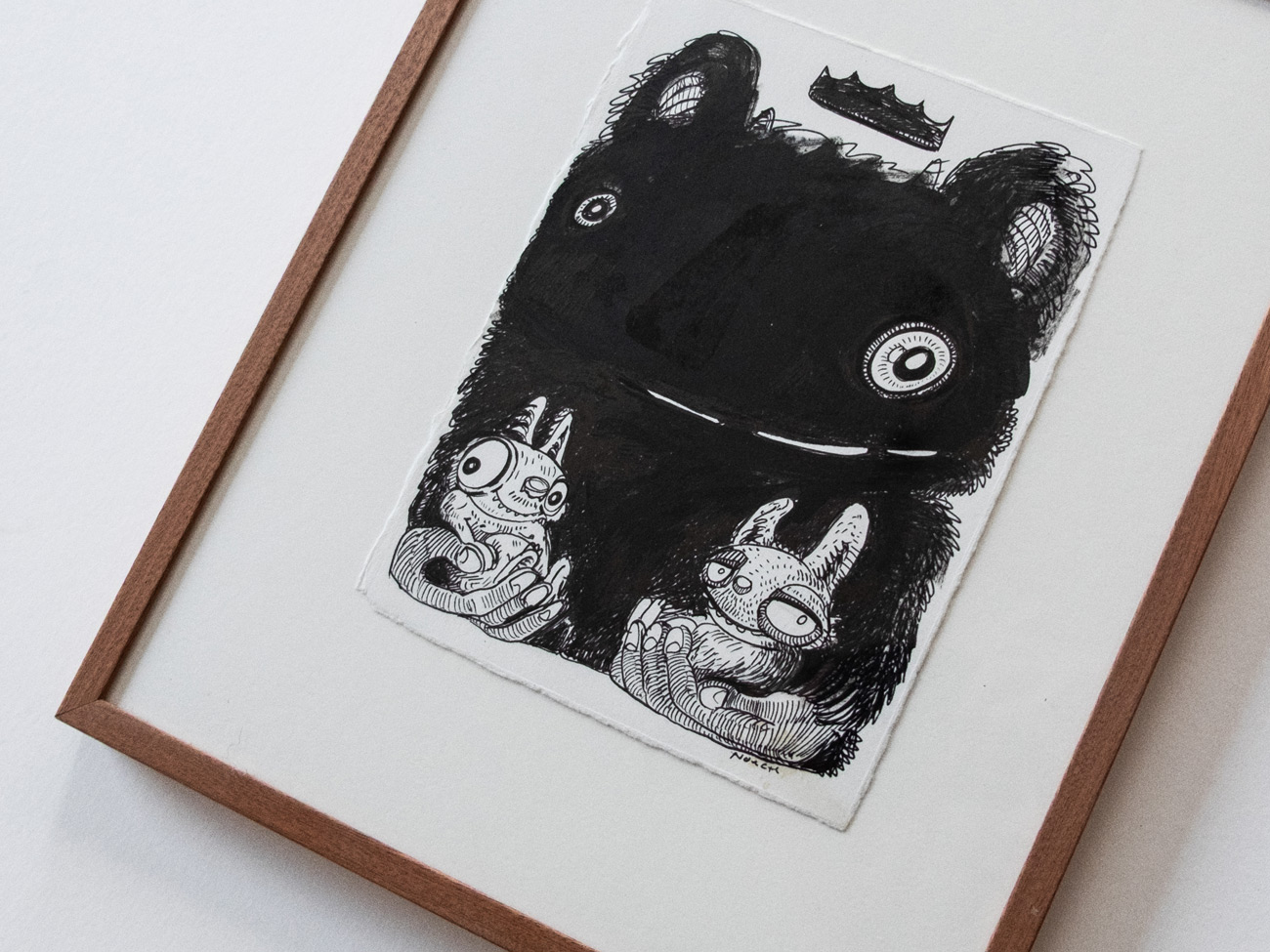 Original ink drawing on arches paper, framed in Larson-Juhl.