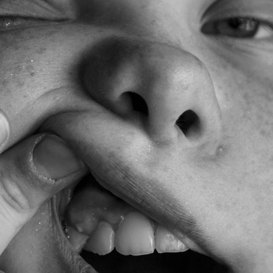 a close-up of a person's face