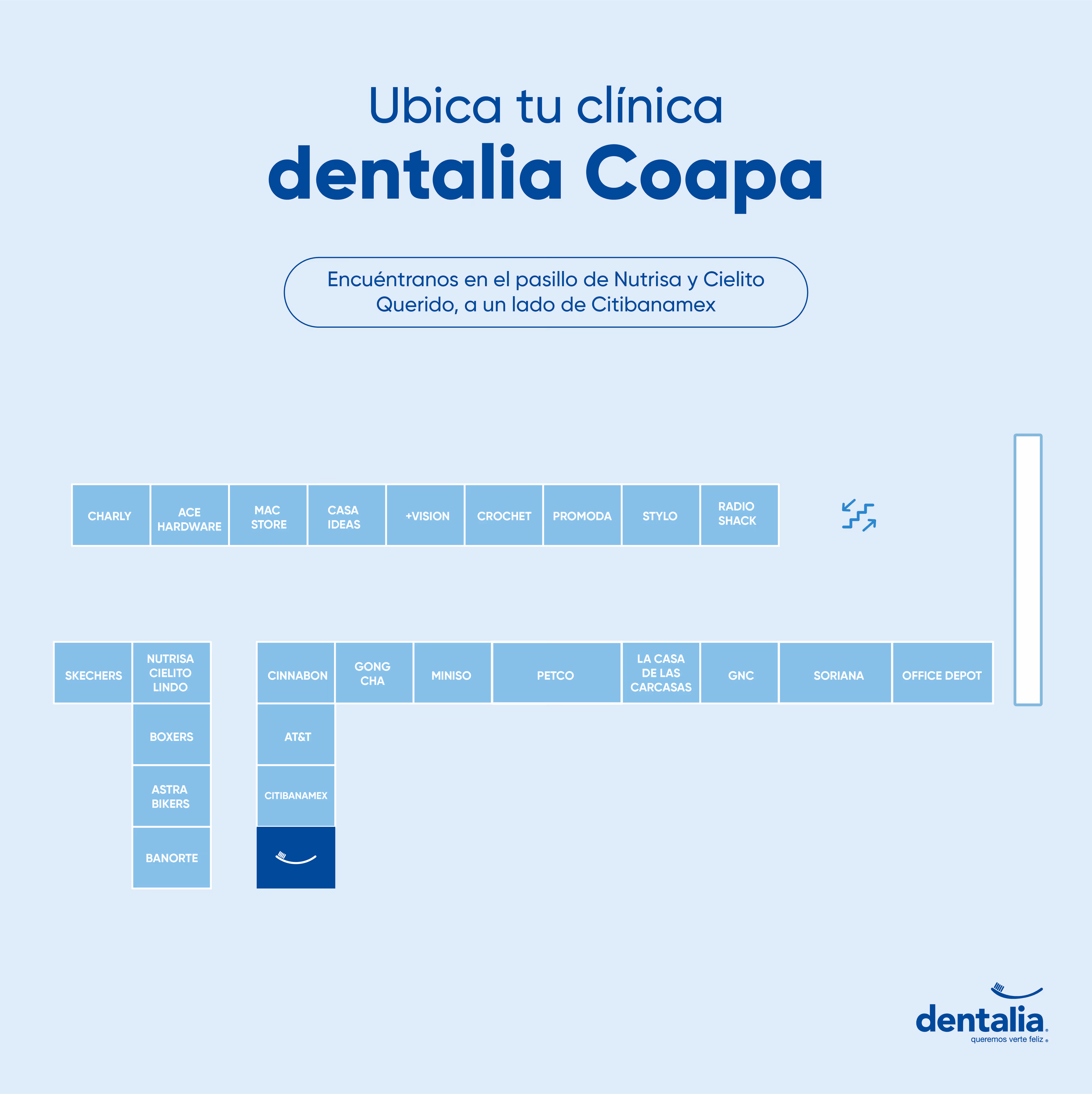 En el mismo pasillo de una heladería, a lado del banco.