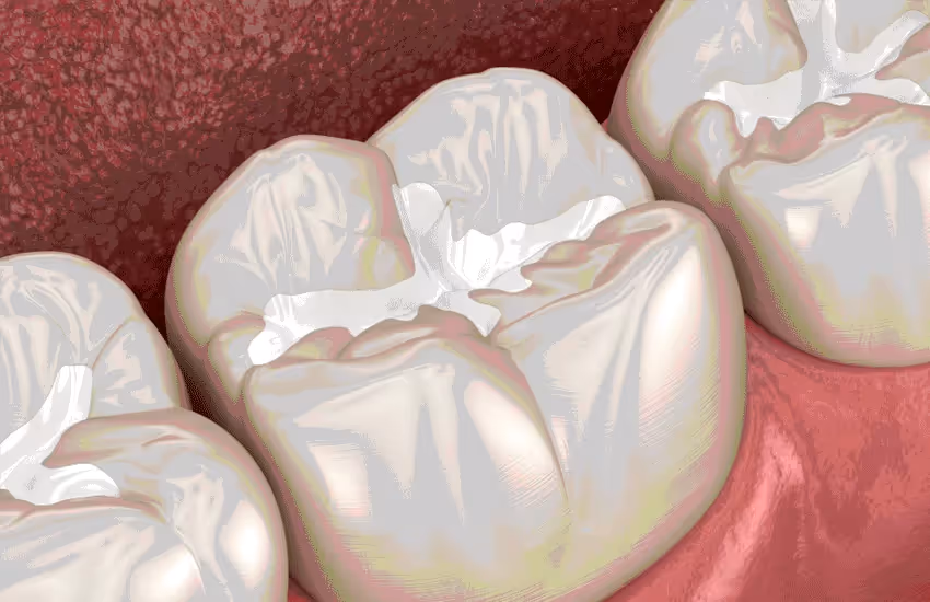Dientes con sellado dental para evitar caries