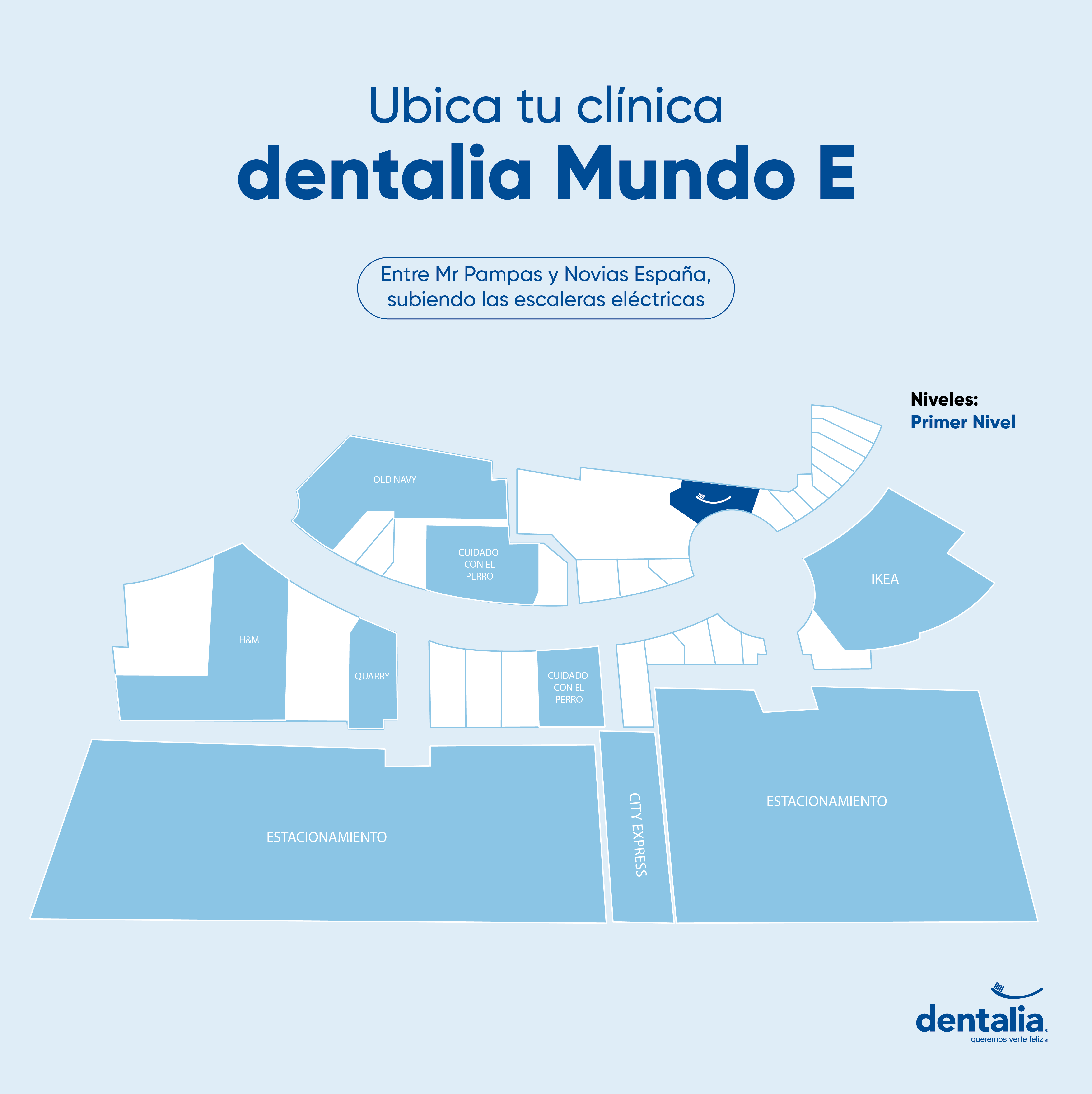 Primer nivel, frente a los elevadores.