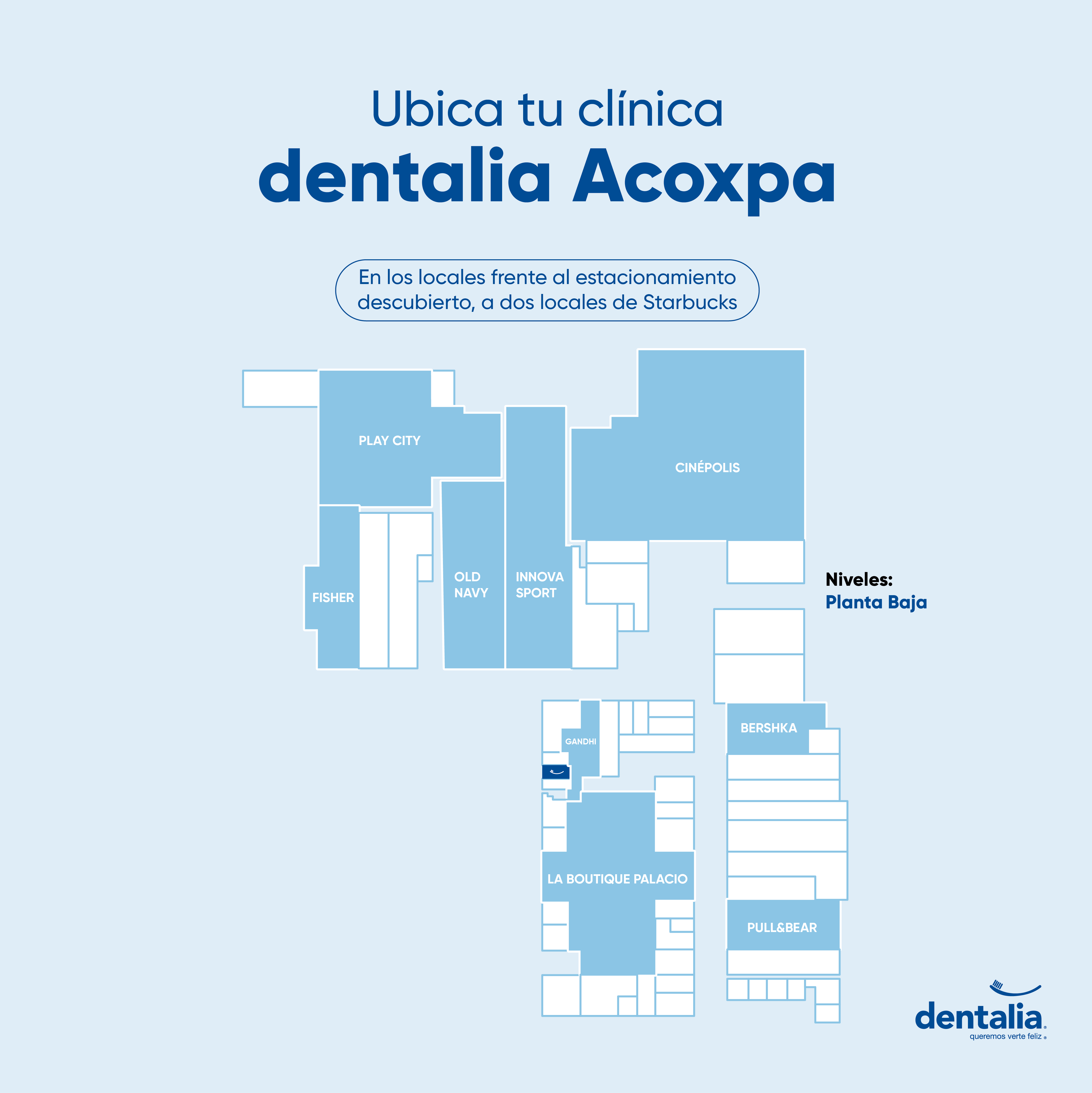Frente al estacionamiento descubierto, a dos locales de una cafetería.