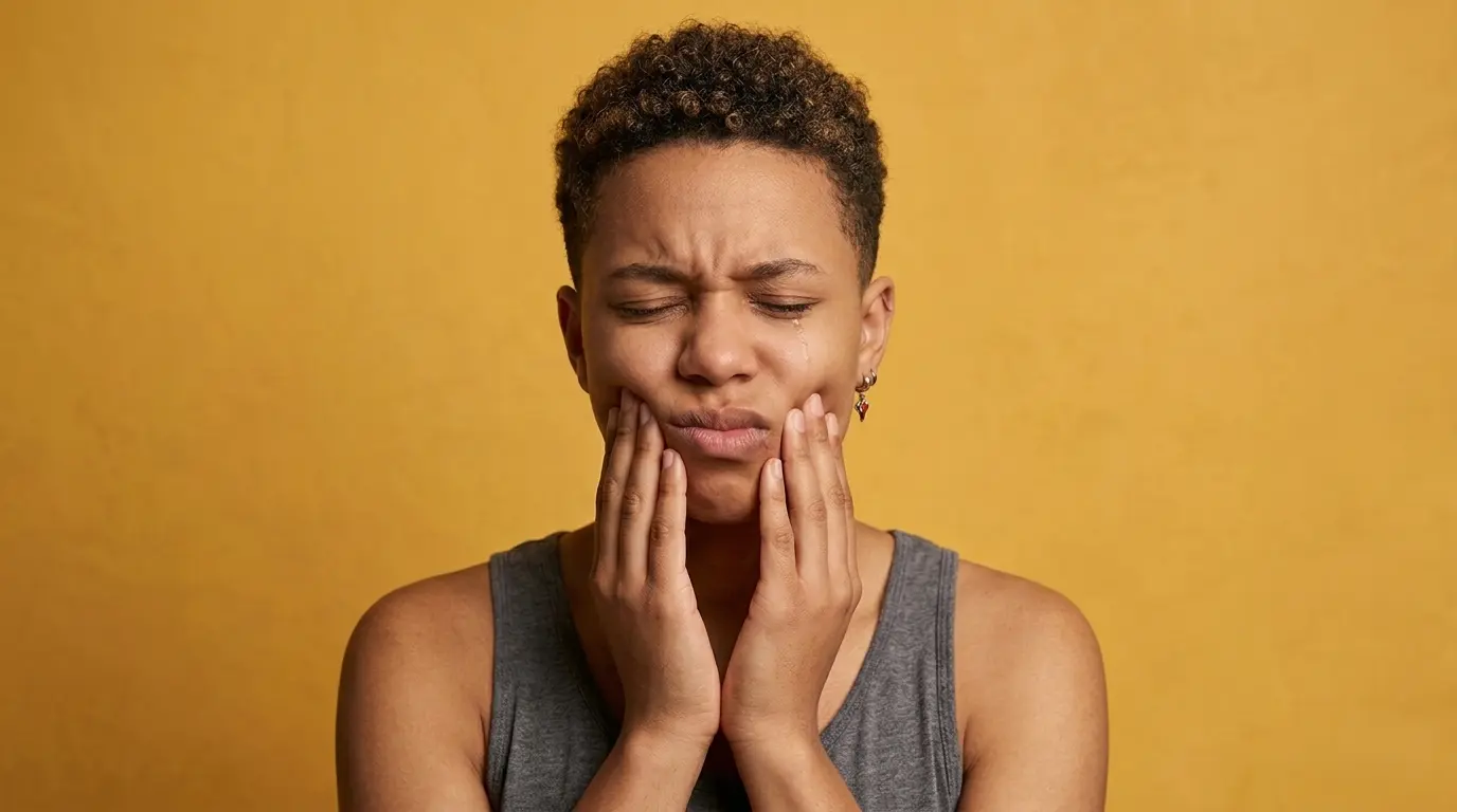 mujer con dolor de encias