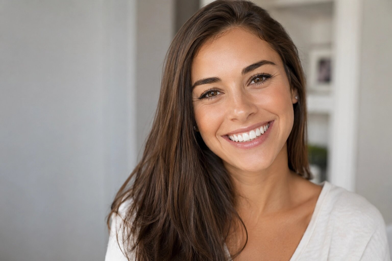 Mujer con diseño de sonrisa