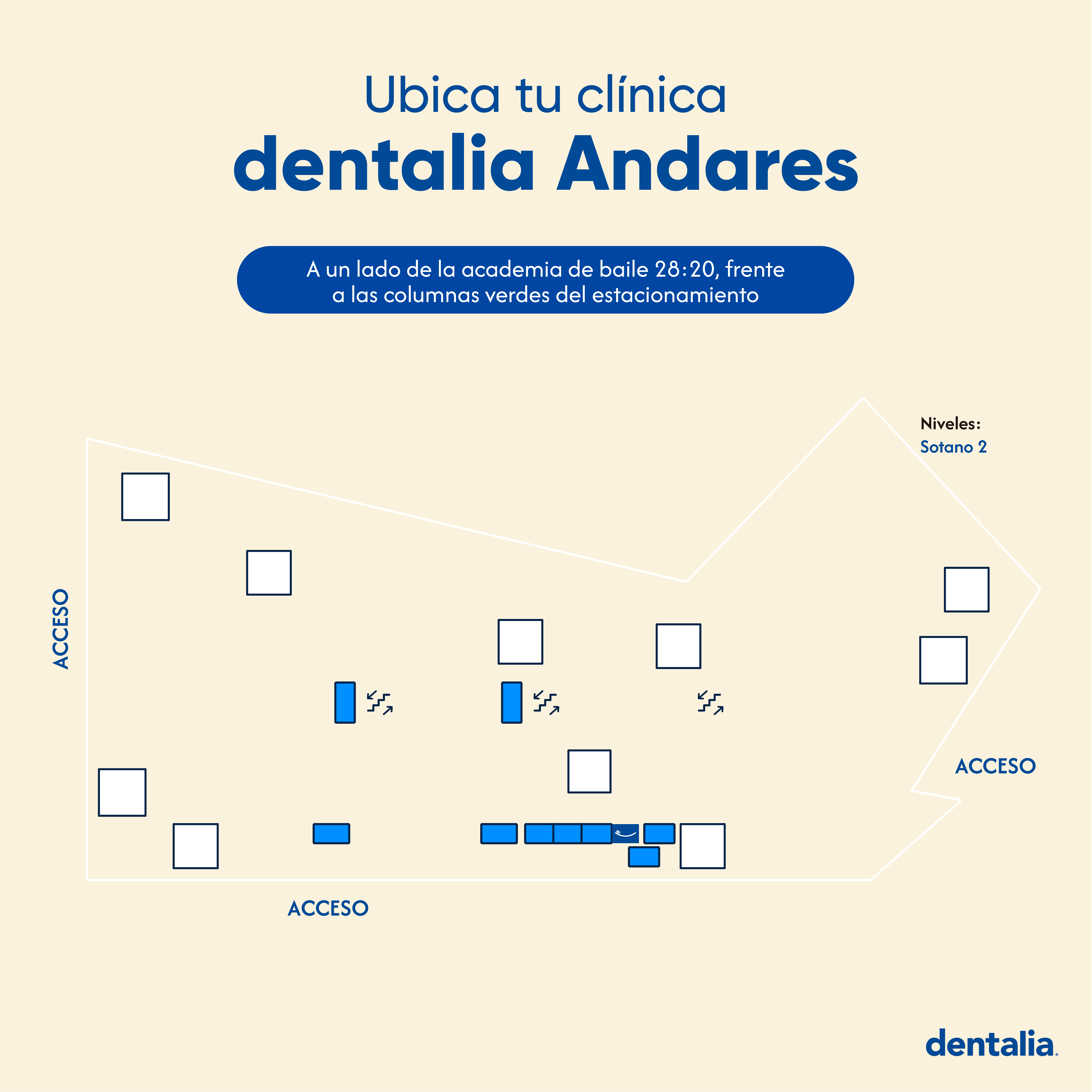 Sótano 2, frente a columnas verdes letra U, a lado de academia de baile.