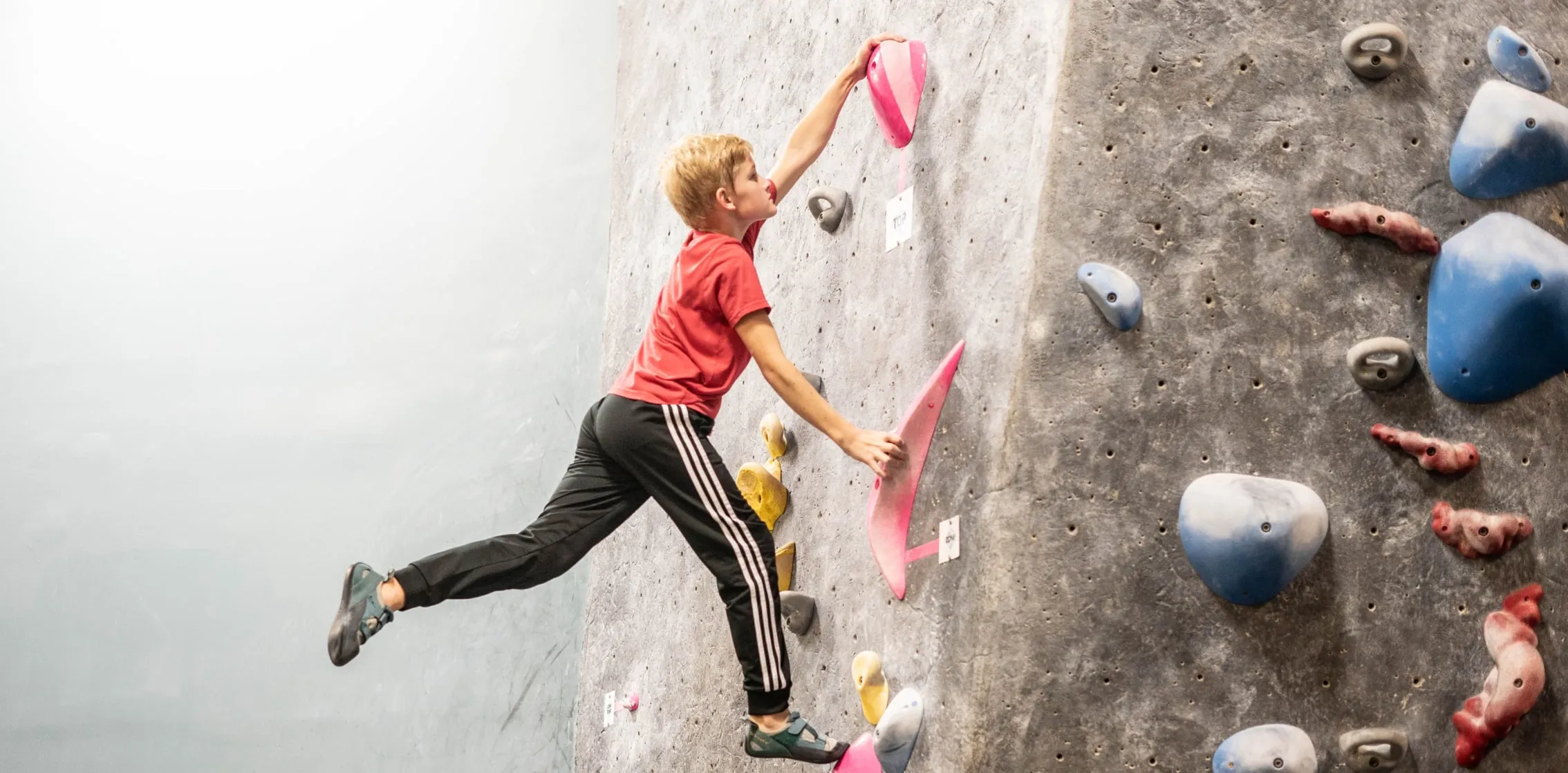 Kid climbing on a camp