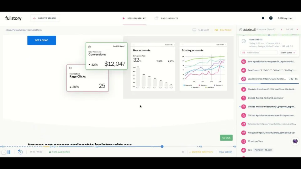 FullStory app screenshot