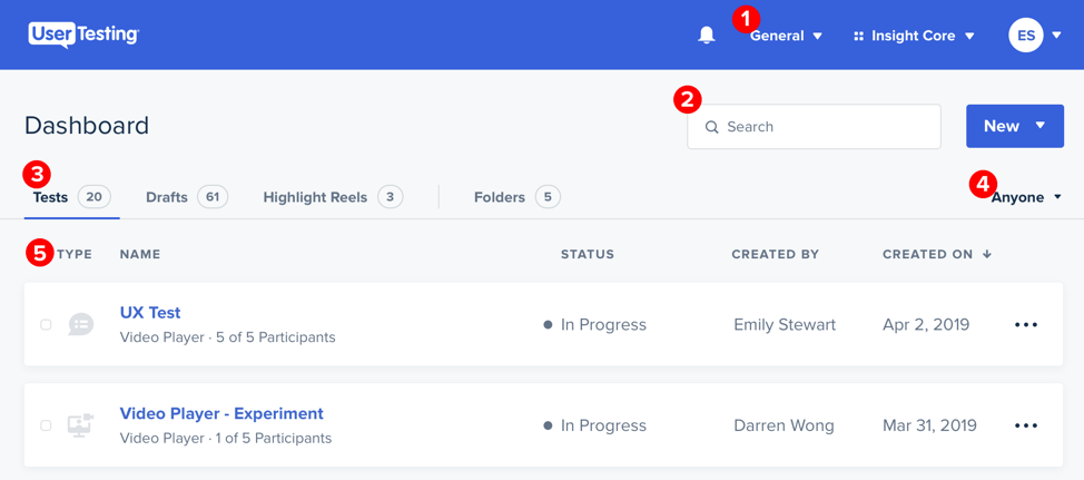 UserTesting app screenshot