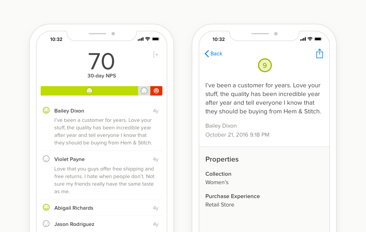 Delighted app screenshot