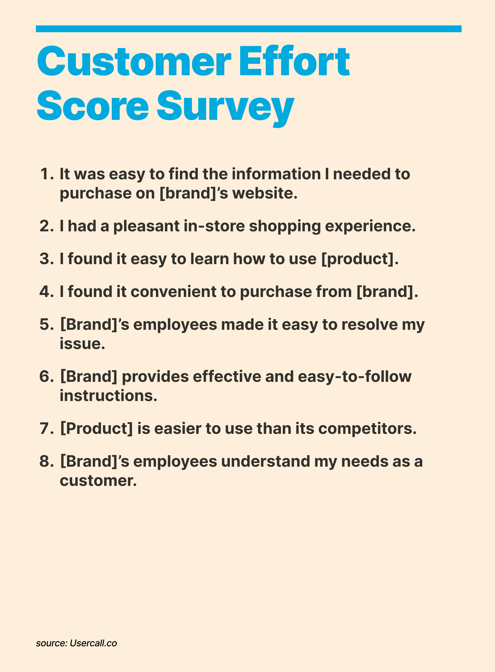 Customer Effort Score Survey Template