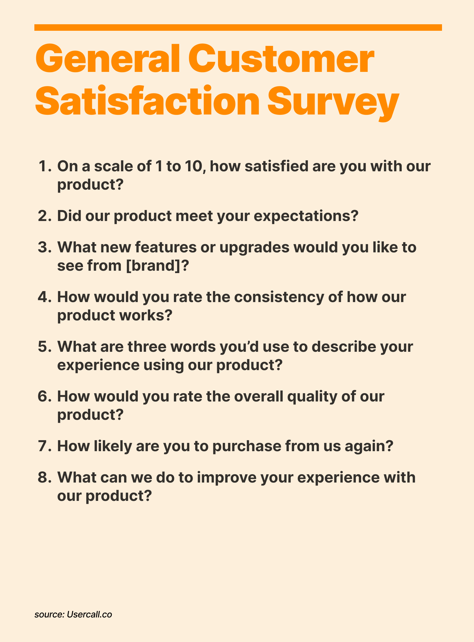 Customer Satisfaction Survey Template