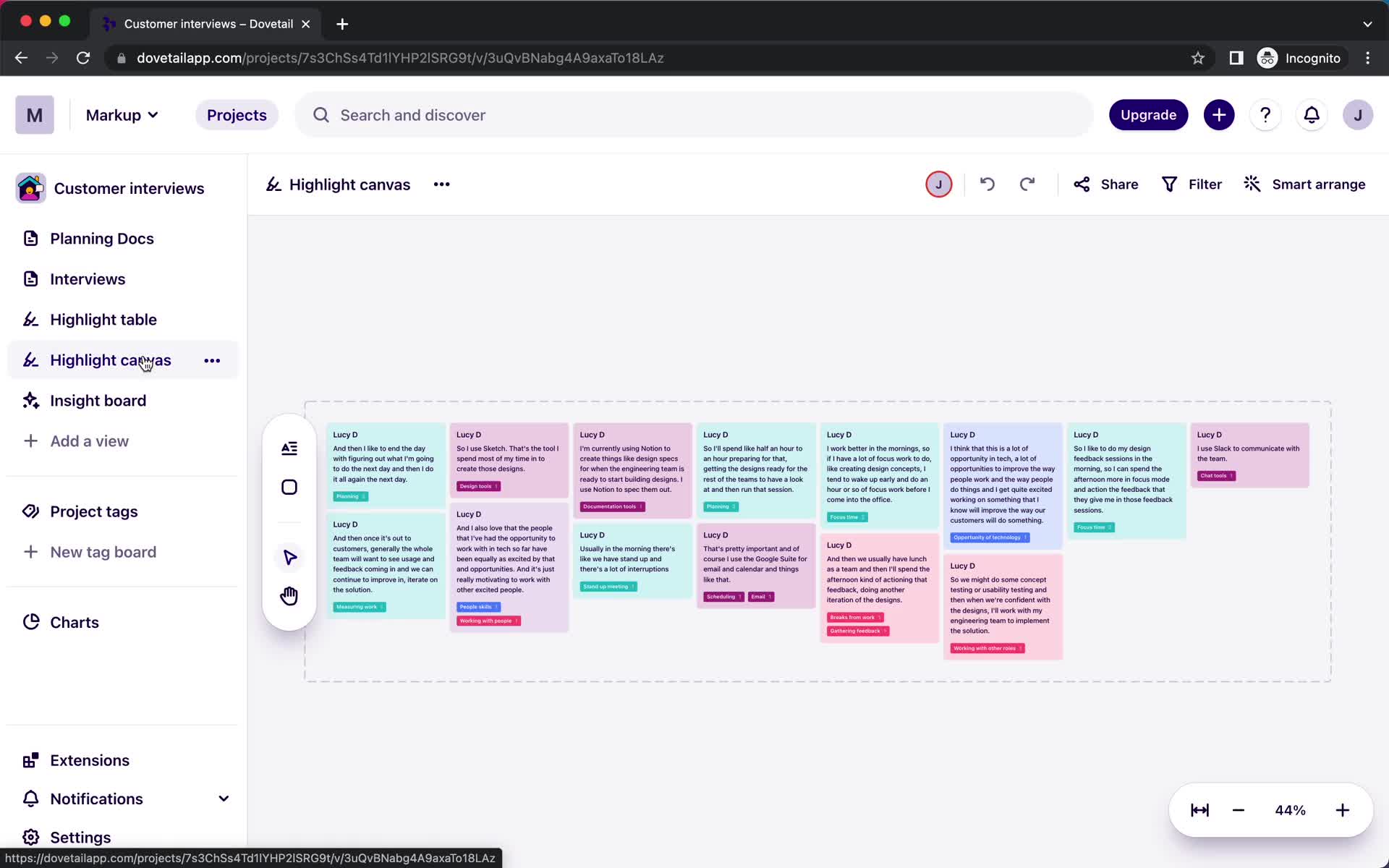 Dovetail Onboarding Flow on Web | Page Flows