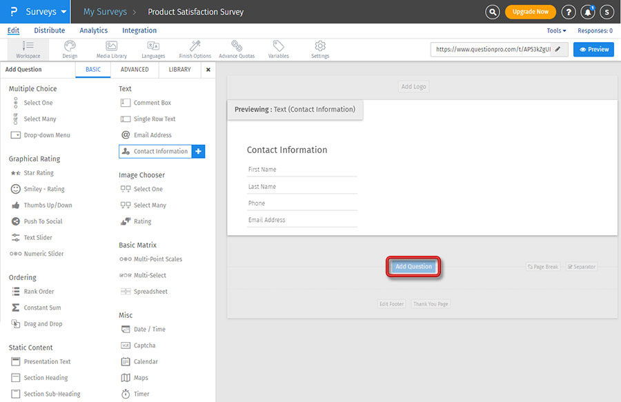 QuestionPro screenshot