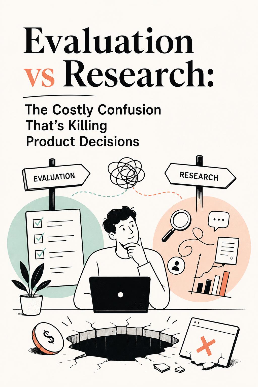 Evaluation vs Research: The Costly Confusion That’s Killing Product Decisions