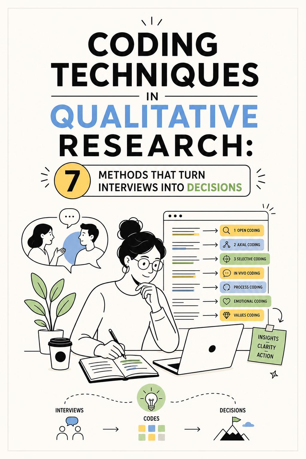 Coding Techniques in Qualitative Research: 7 Methods That Turn Interviews Into Decisions