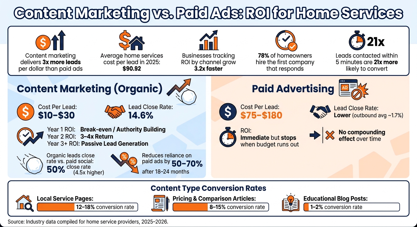 Content Marketing vs. Paid Ads: ROI for Home Services