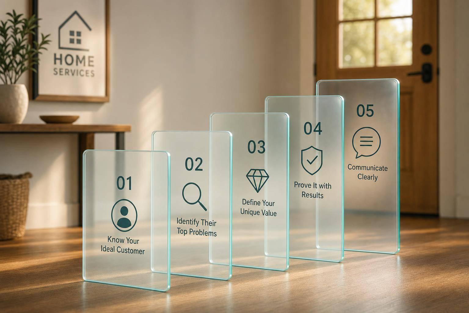 Five steps to craft specific, testable value propositions that attract better home-service leads and stop price-only buyers.