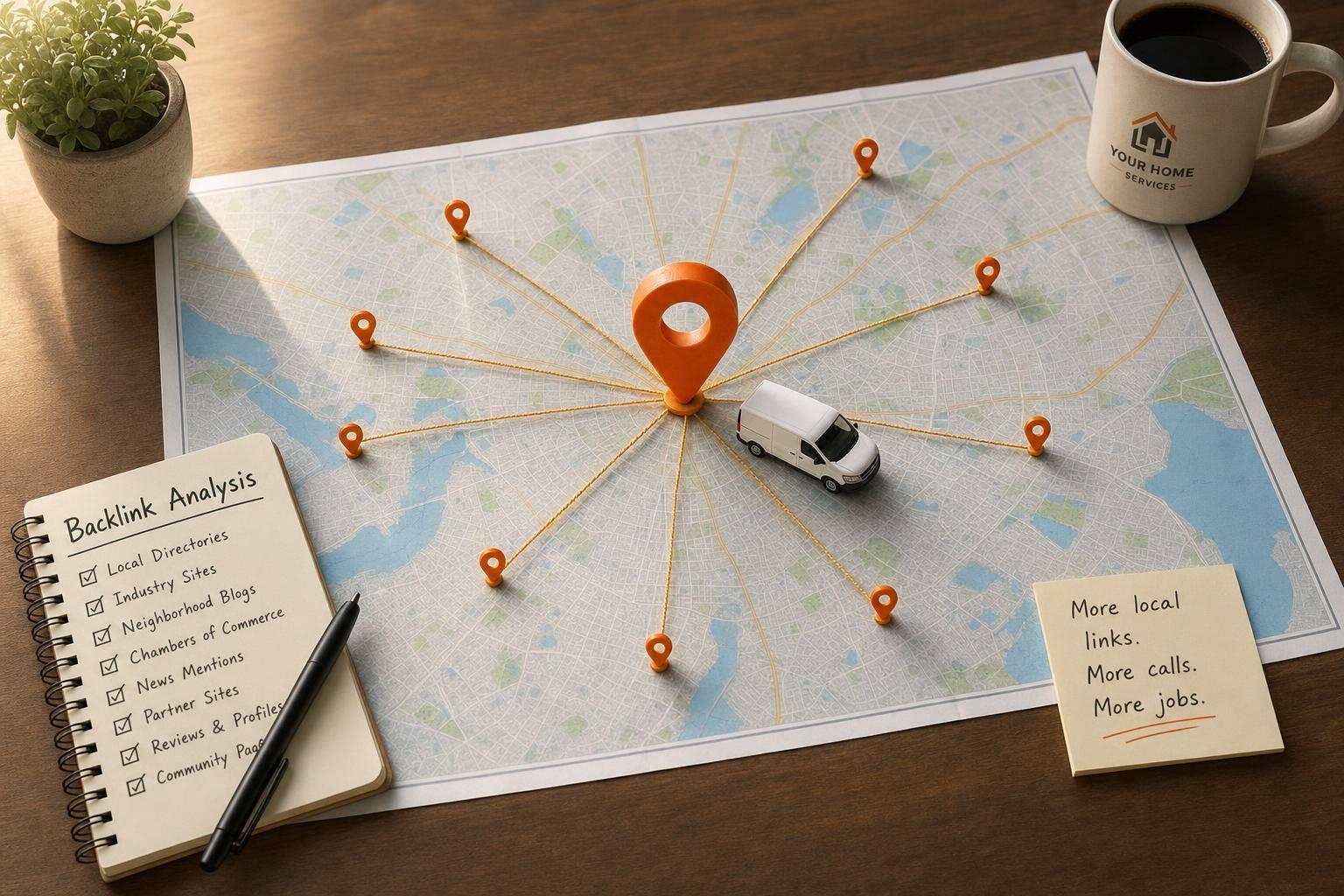 Analyze local competitors' backlinks, spot link gaps (citations, suppliers, news), and build city-specific links that drive calls and jobs.