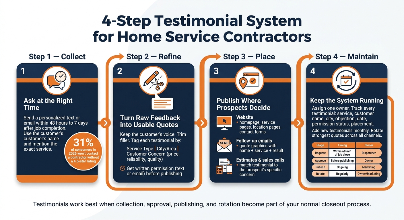 4-Step Testimonial System for Home Service Contractors