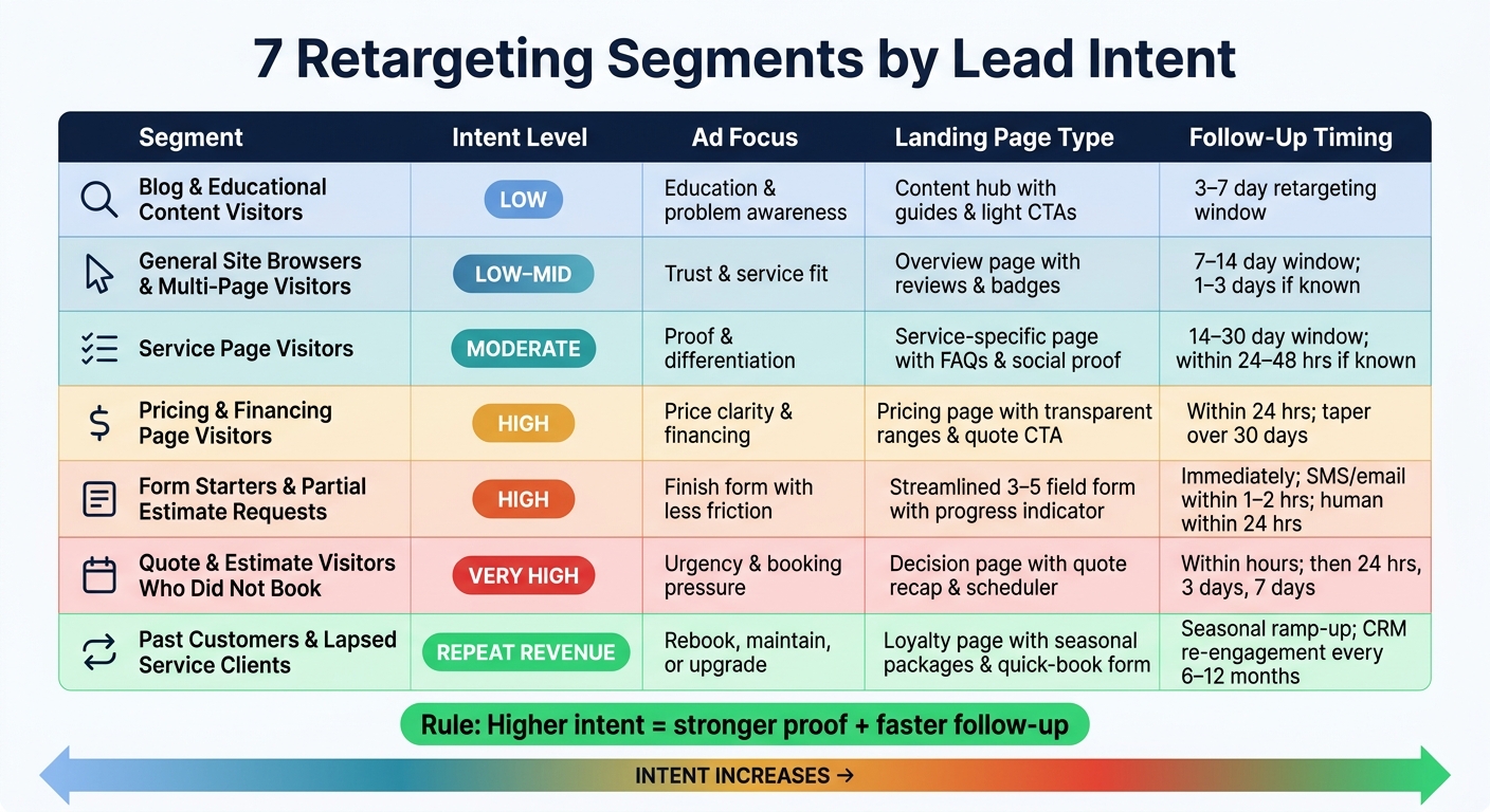 7 Retargeting Segments by Lead Intent: Ad, Page & Follow-Up Guide