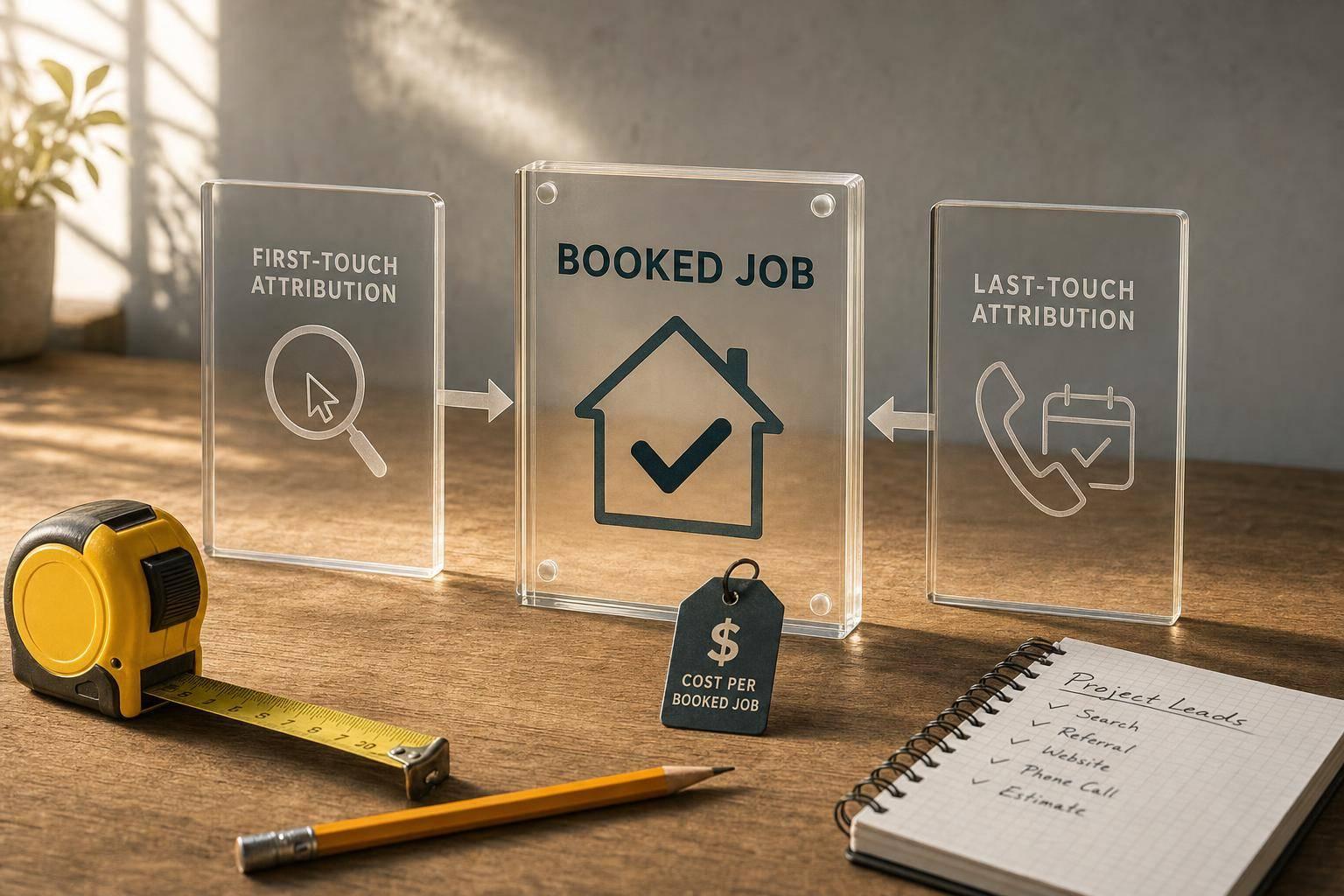 Track first- and last-touch at the booked-job level so contractors judge channels by cost per booked job, not just by lead count.