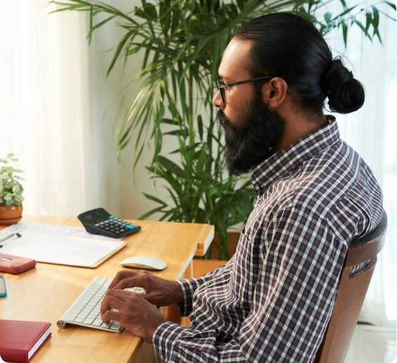 Male remote worker