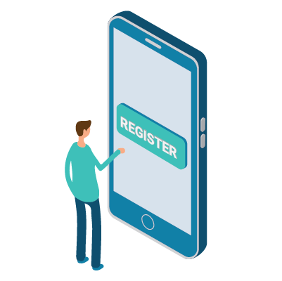 A person who register on his mobile.