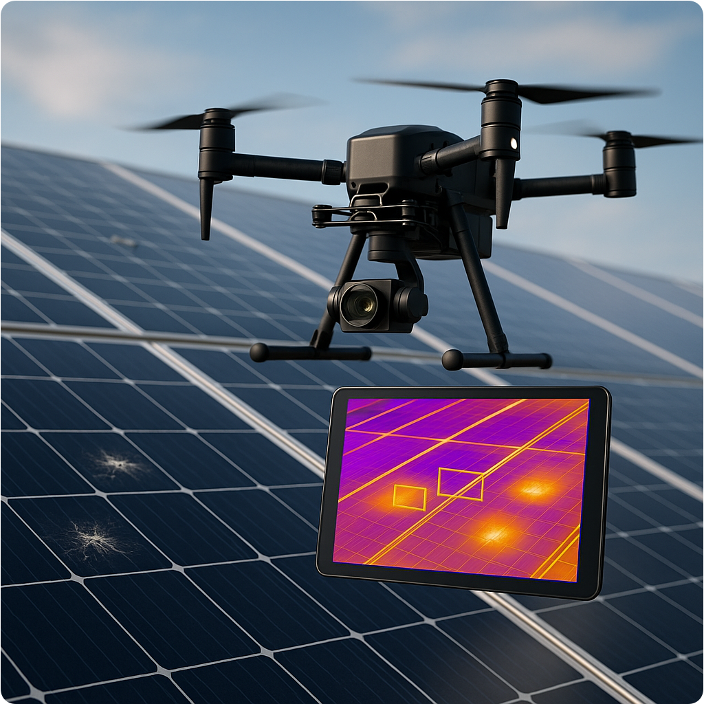 Drohne über Solarpark