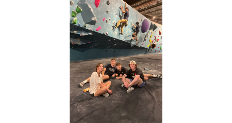 bouldering with friends as a hobby