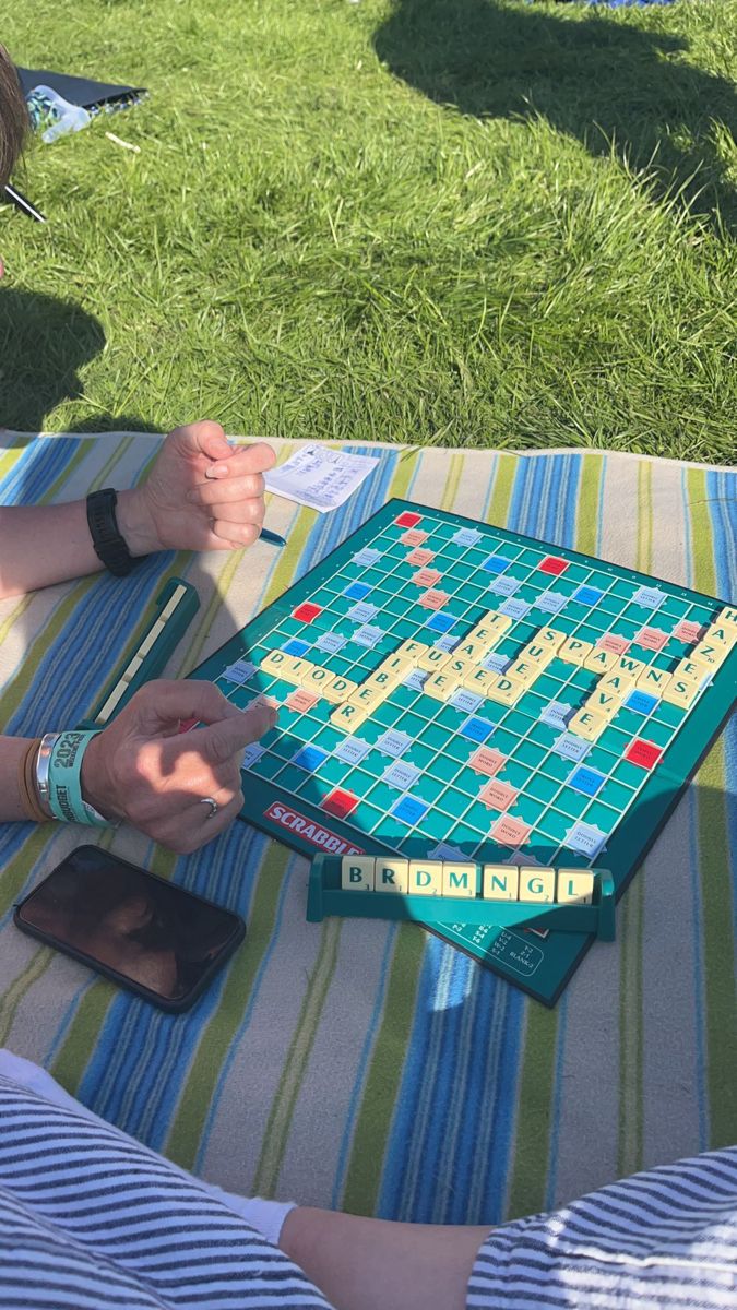playing scrabble with friends as a hobby
