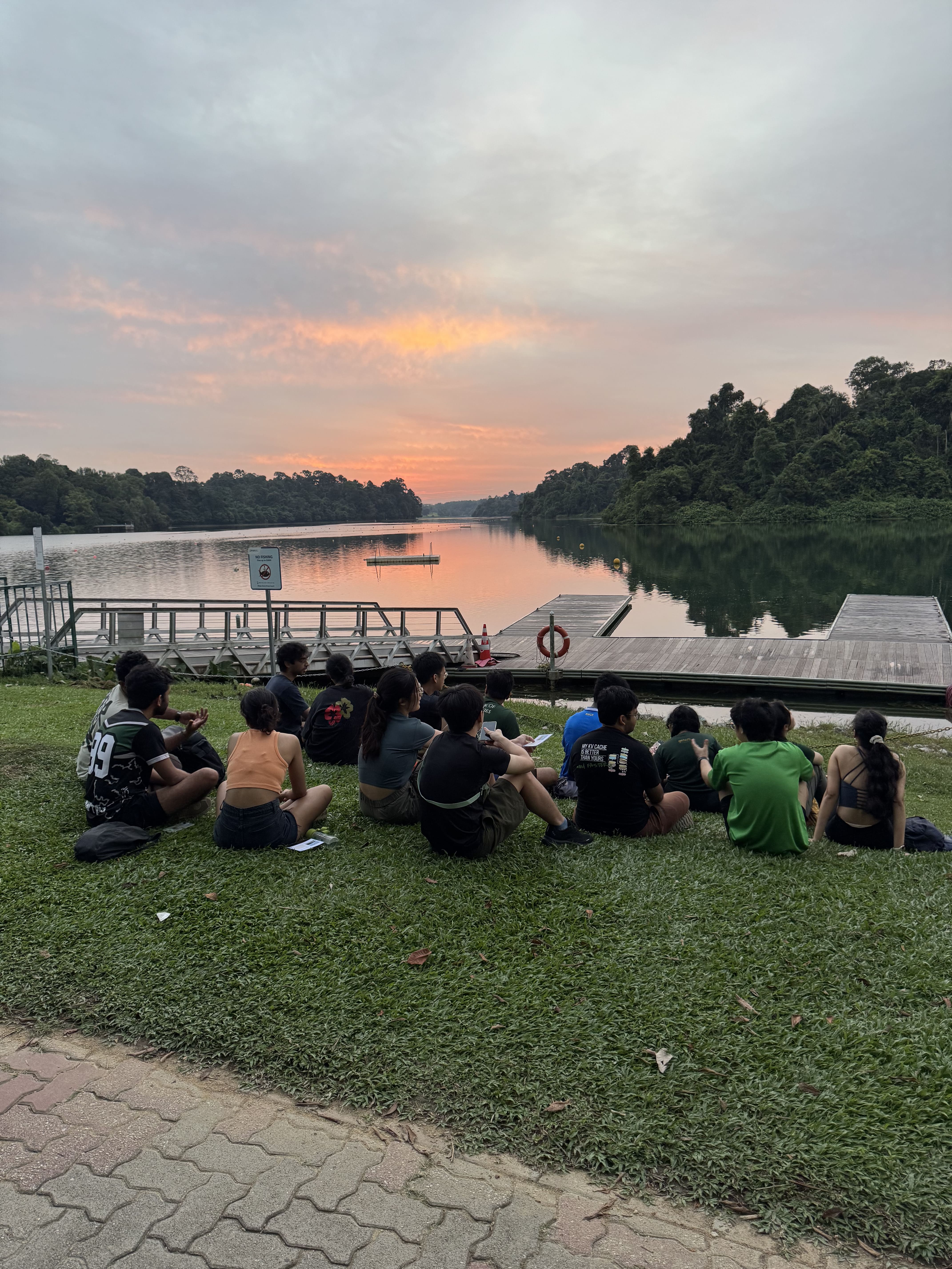 watching sunset in singapore