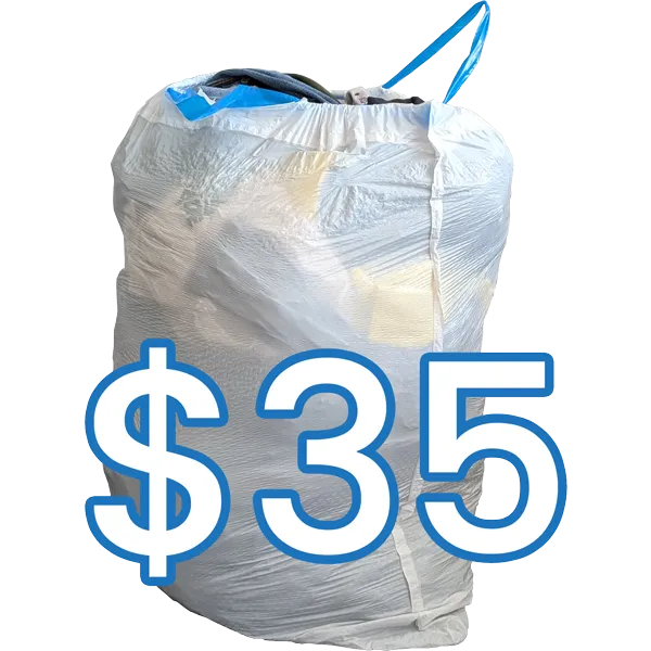 Standard kitchen trash bag of laundry, washed and folded for $35