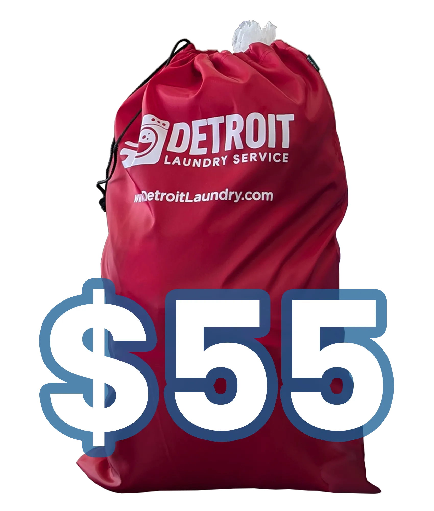 Medium red Detroit Laundry Service bag