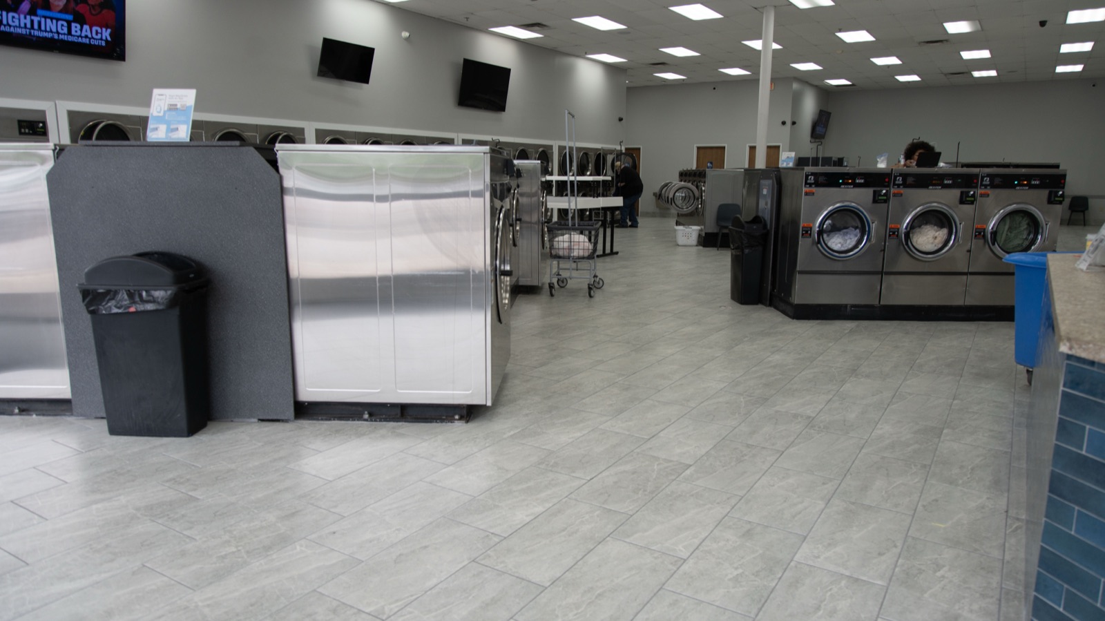 Inside our clean, bright Detroit laundry facility