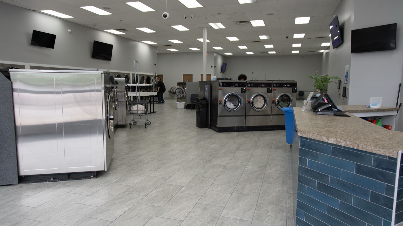 Wide view of our Detroit laundry facility