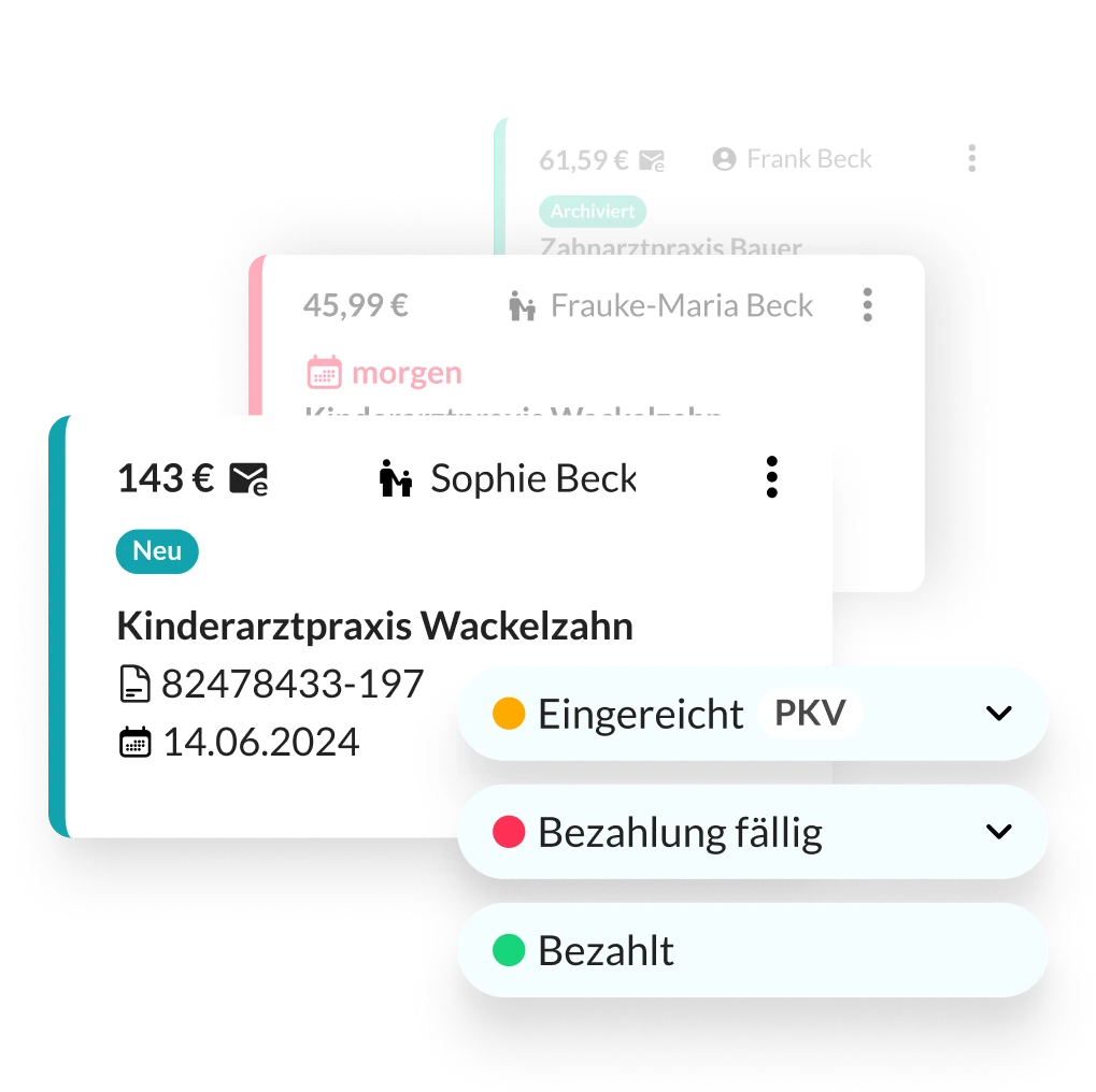 Collageartig dargestellte Elemente aus der einfach einreichen Oberfläche