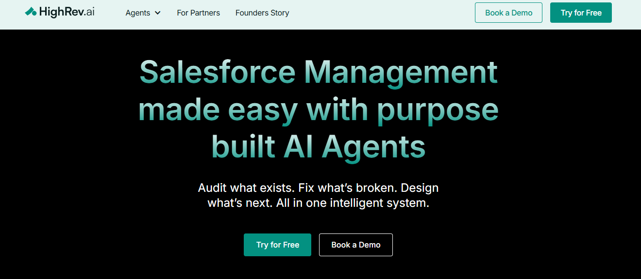 A screenshot of HighRev.ai’s webpage. 
