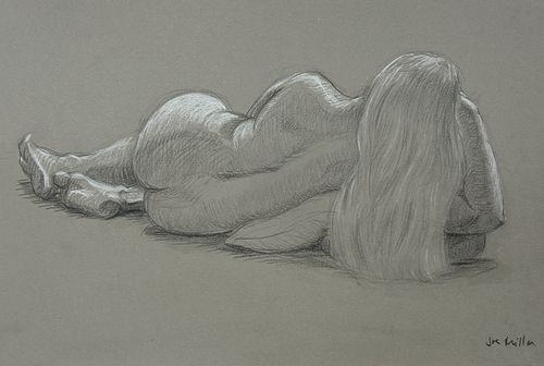 Mixed media artworks from life-drawing class