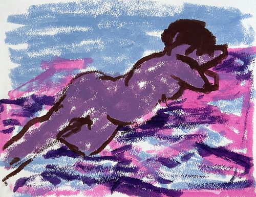 Mixed media artworks from life-drawing class