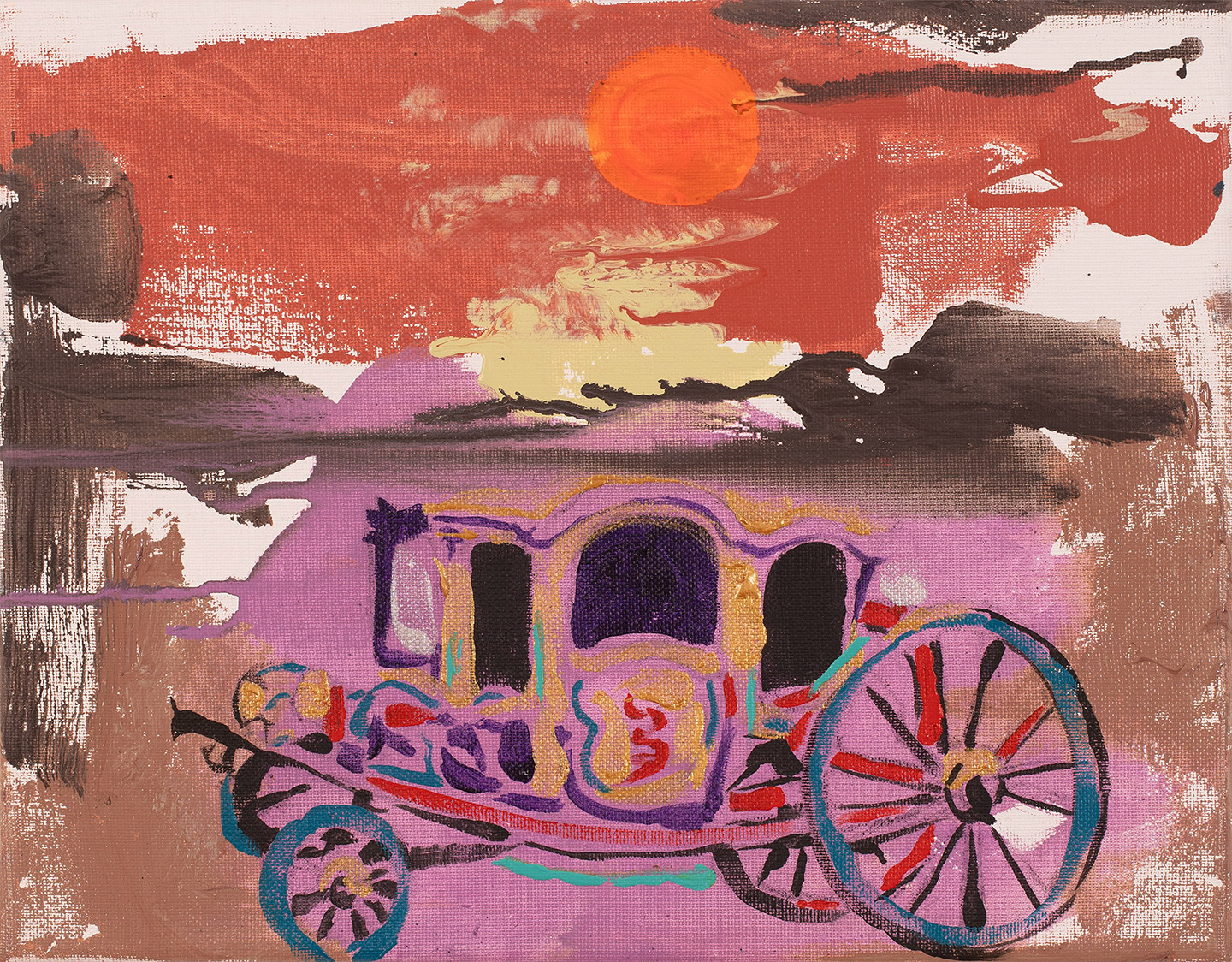 Abstract painting of stagecoach by Brett DePalma