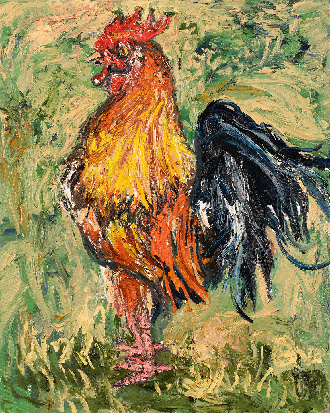 Painting of rooster by Gary Mayer