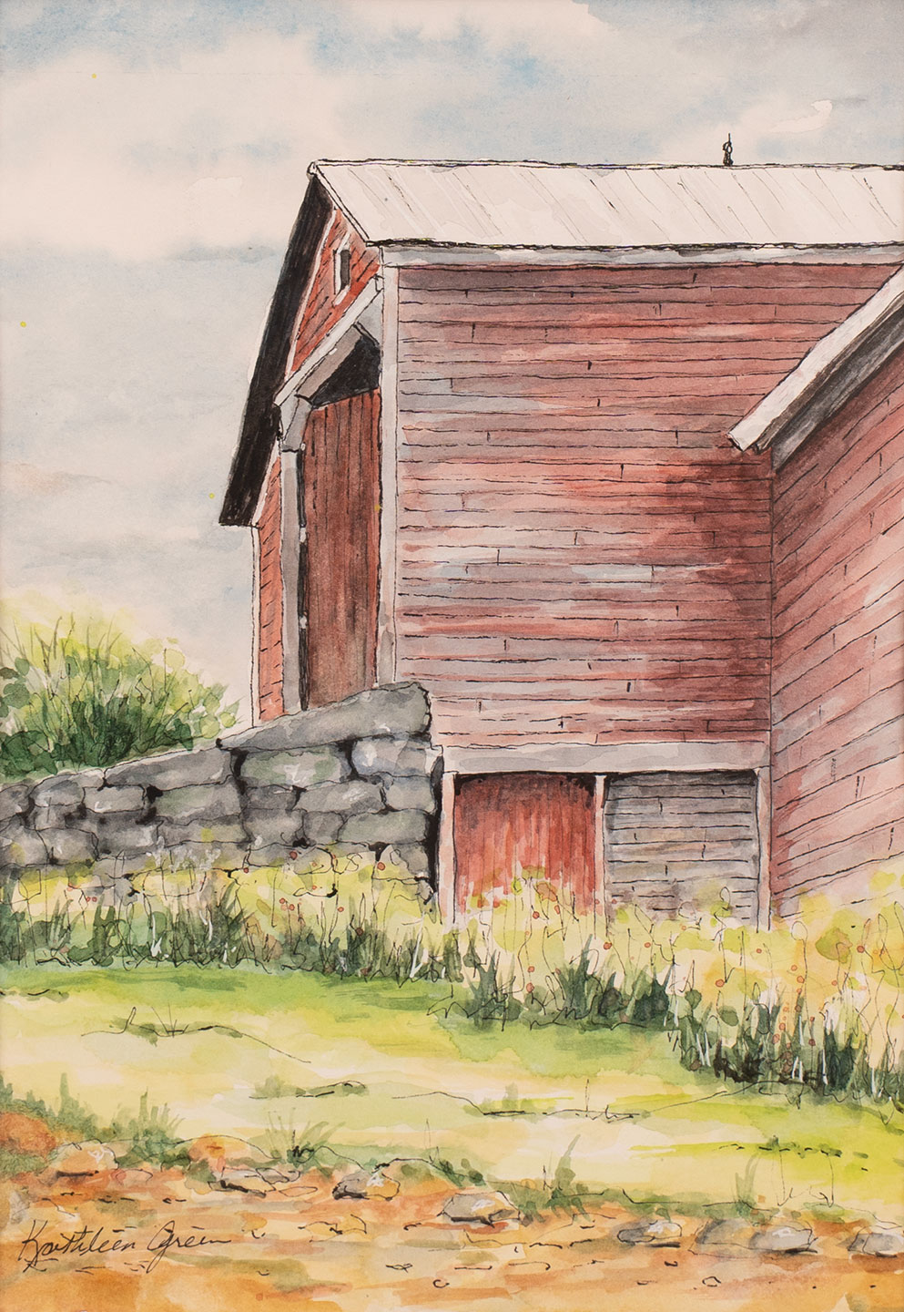 Plein air landscape painting of Catskill region farm country